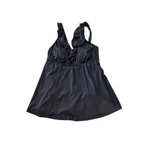 Maxine of Hollywood Swim Dress Ruffle Top Adj Strap 16W Swimsuit
